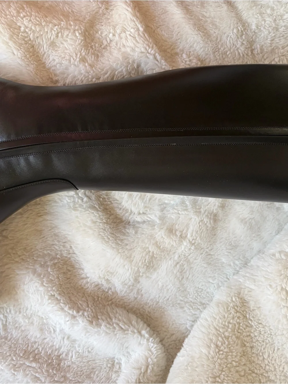 Valentino Black Leather Over-the-Knee Boot with Gold V Logo